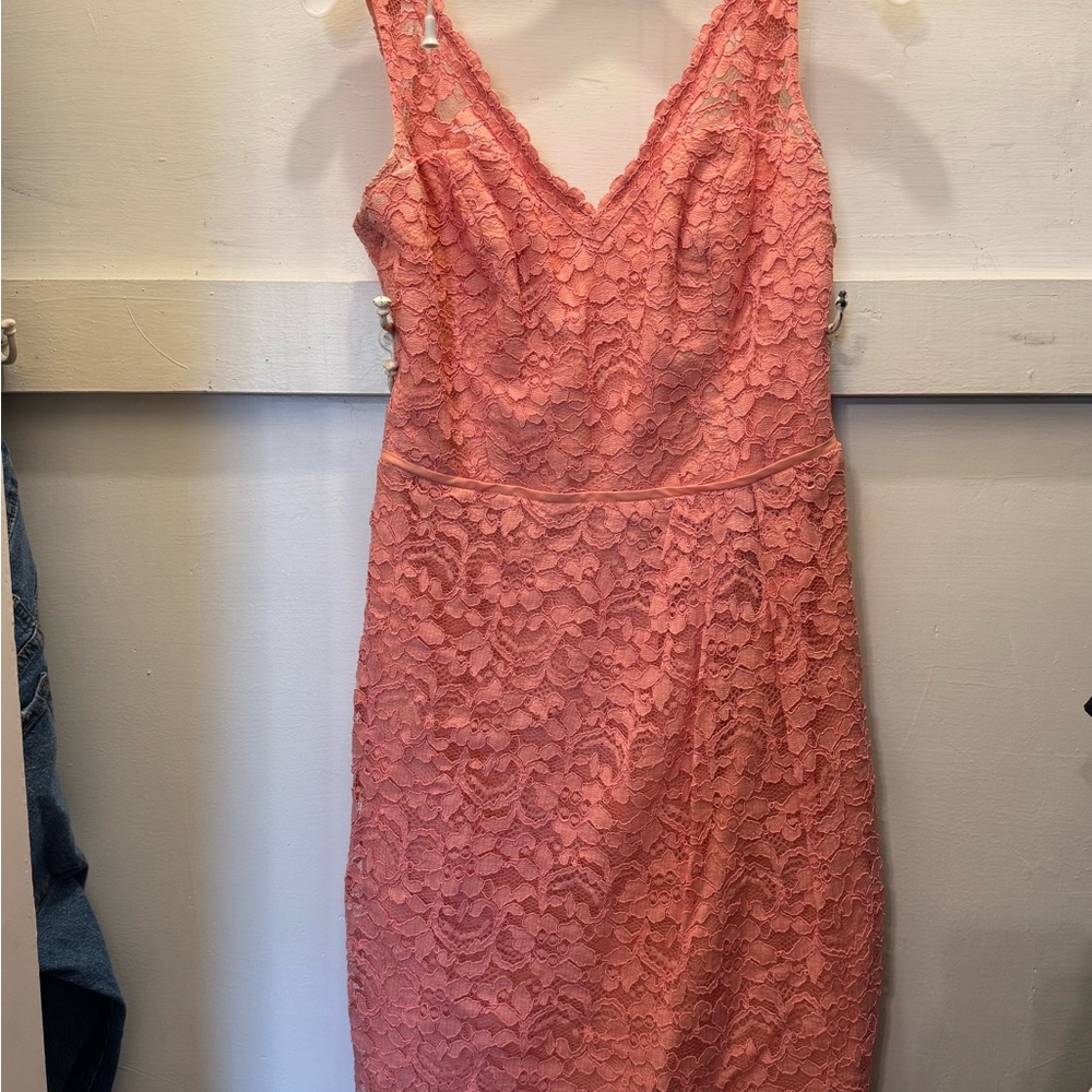 David’s Bridal Elegant Pink Lace Dress